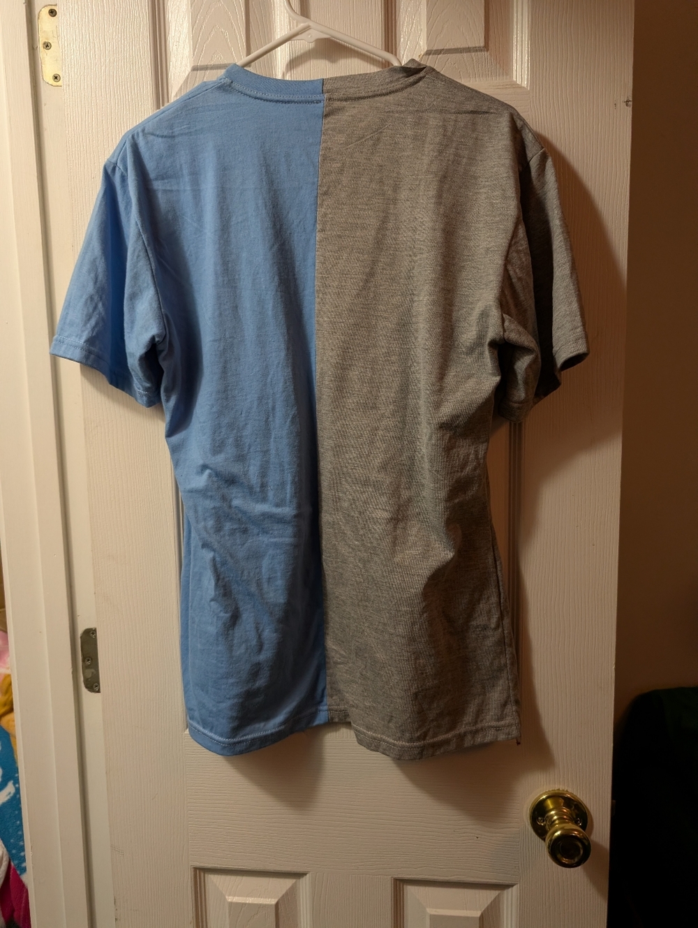 Men’s 2XL Colorblock Graphic T-Shirt Blue Gray “Luce Et Vous” Streetwear Tee - Picture 7 of 8
